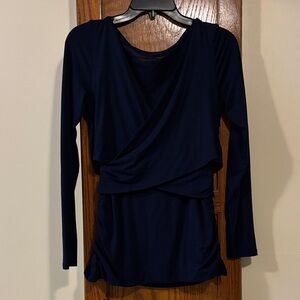 White House Black Market Navy Blue Blouse - size Small